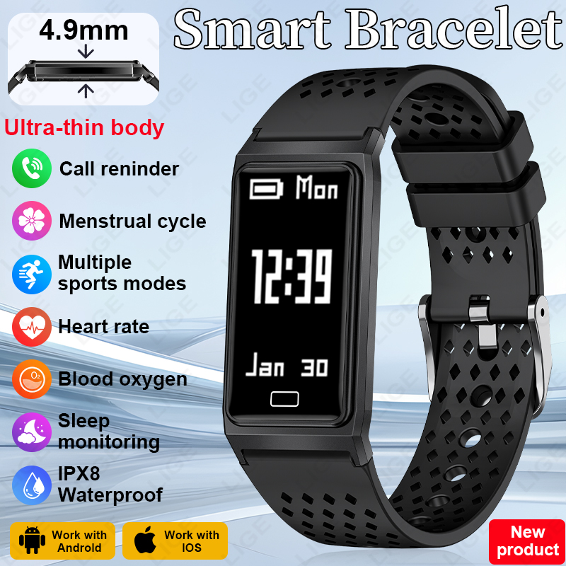 Smartwatch Slim Watches For Men - Pulsera Inteligente Ultra Delgada de 4.9mm