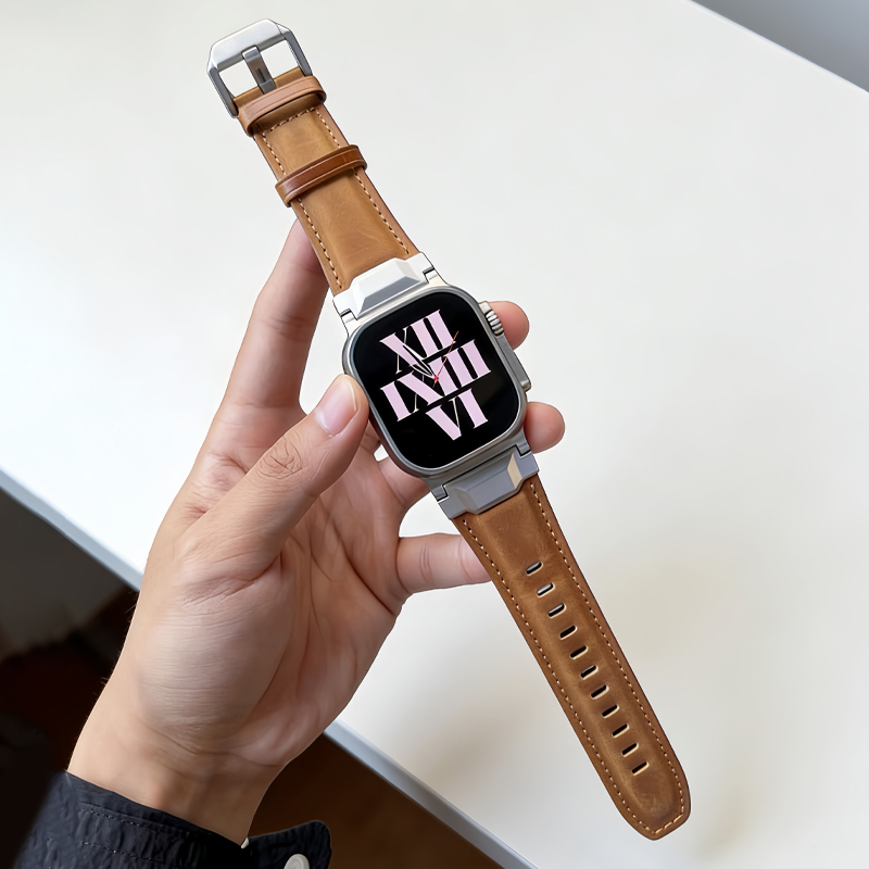 Smartwatch Slim Watches For Men - Correa de cuero genuino para Apple
