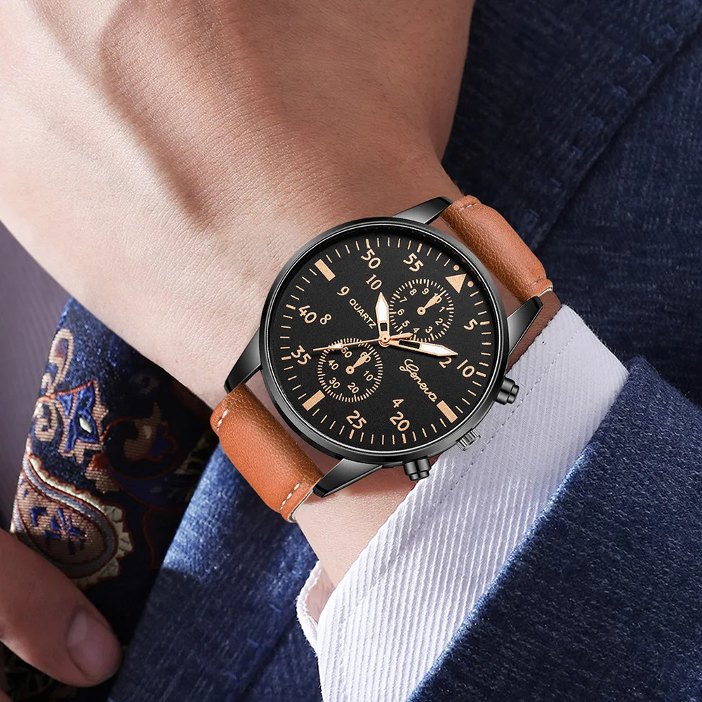 Smartwatch Vintage Watches For Men - AAA3Pcs Geneva - Juego de 3