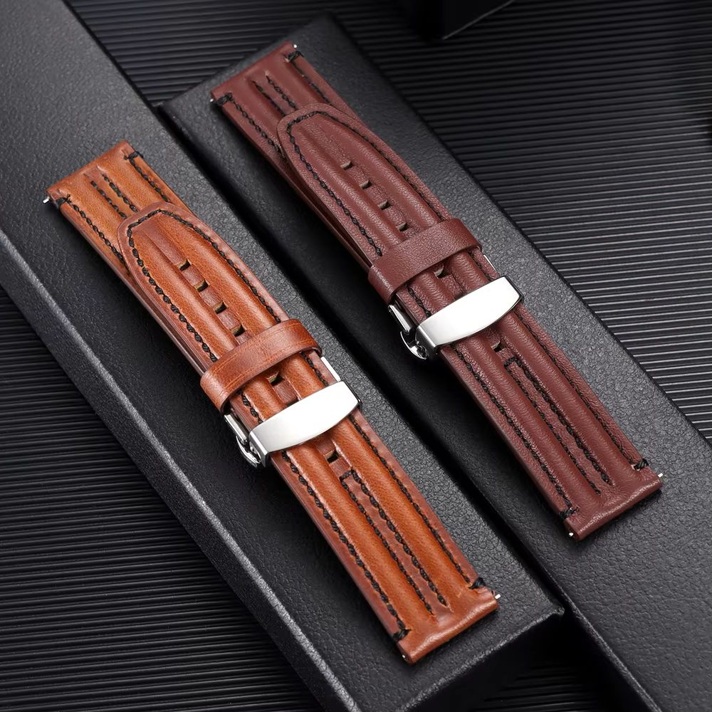 Correas de reloj de cuero genu - Smartwatch Vintage Watches For Men reseña y precio